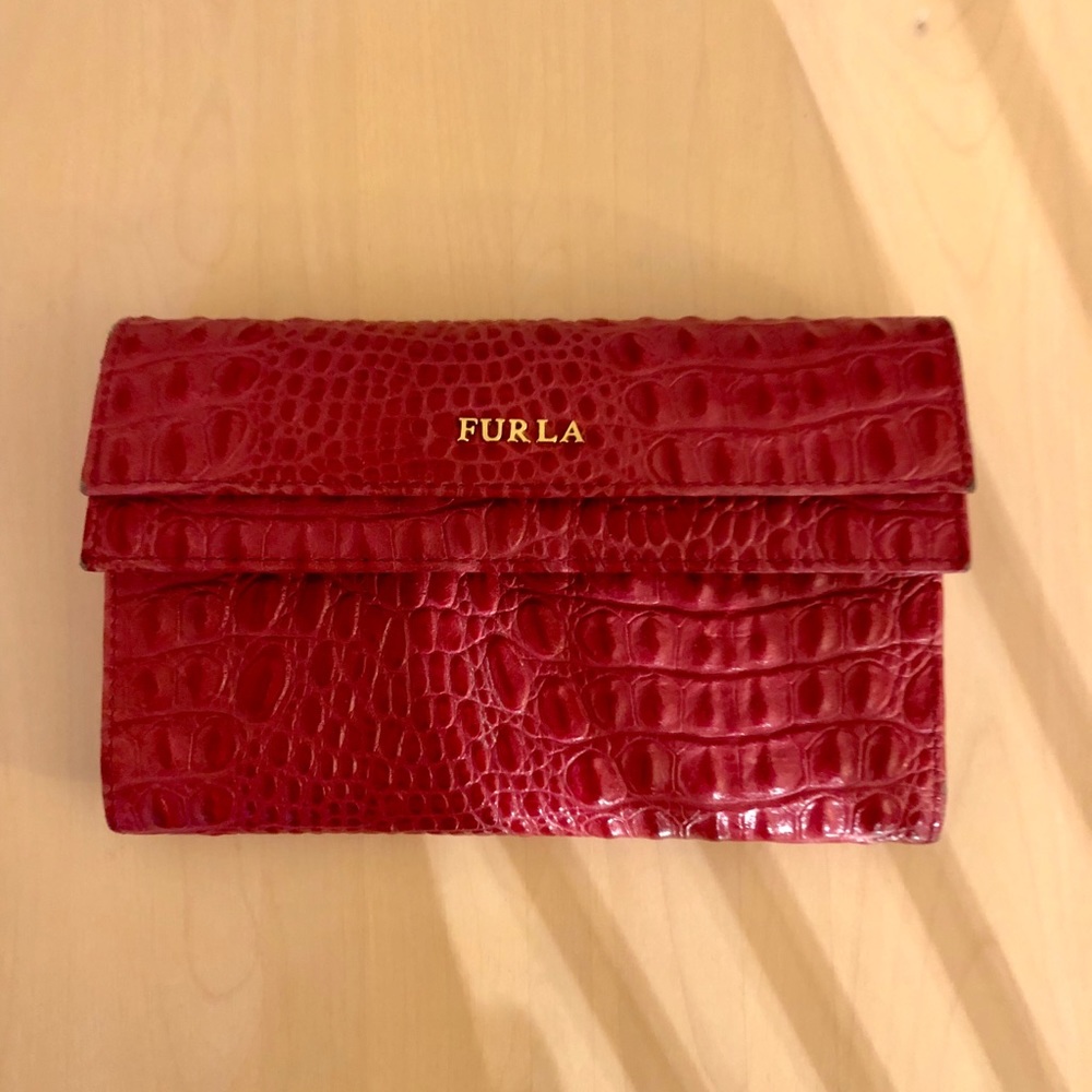 Furla Pink Croc Wallet